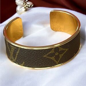 Louis Vuitton Monogram Gold Cuff Costume Jewelry